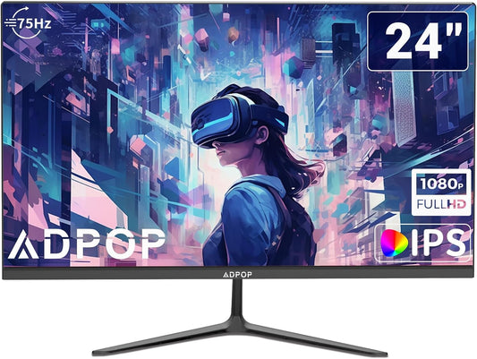 Crystal Clear 24 FHD IPS Monitor - Flicker-Free, Low Blue Light