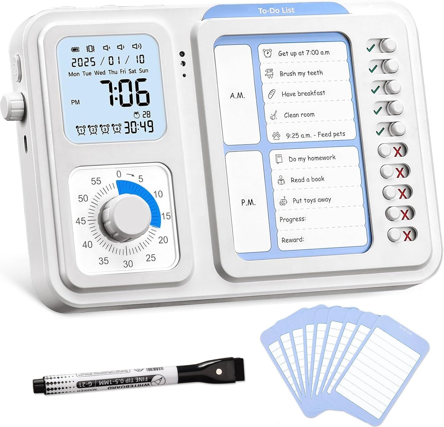 3-in-1 Visual Timer Tool for Kids and Adults with ADHD Support