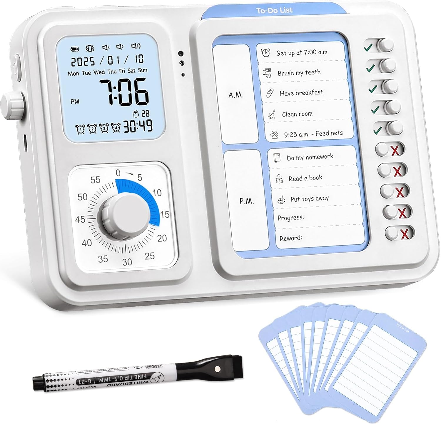 3-in-1 Visual Timer Tool for Kids and Adults with ADHD Support
