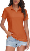 TACVASEN Women's V-Neck Polo Shirt UPF 50+ - Lightweight Comfort