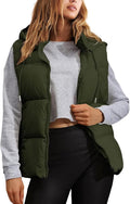 Tanming Black Puffer Vest Women Zip Up Lightweight