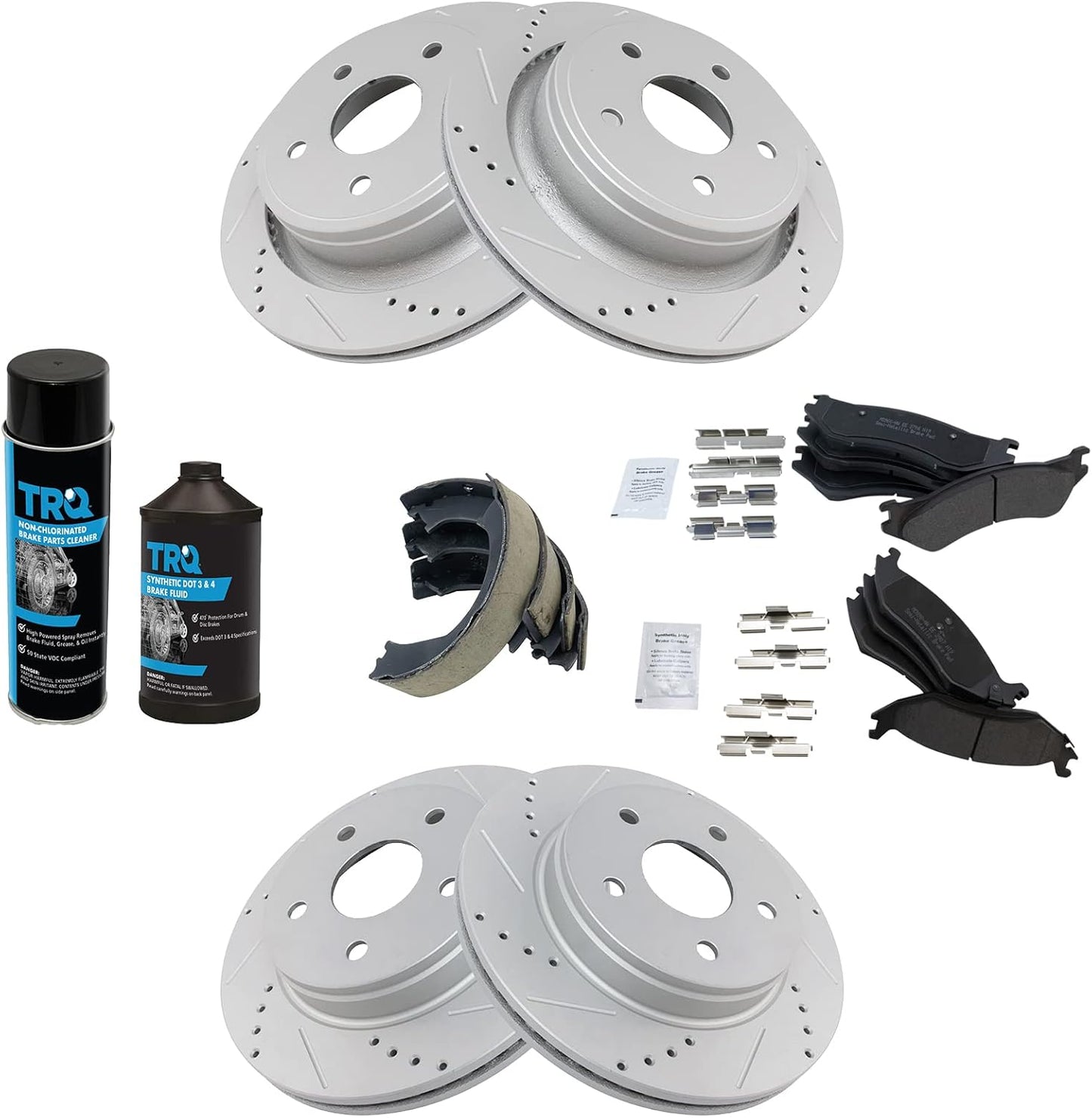 TRQ Brake Pad & Rotor Kit for 2004-2006 Dodge Durango & Ram 1500
