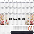 24 Pack Sublimation Tumblers 20 oz Stainless Steel - Bulk Pack