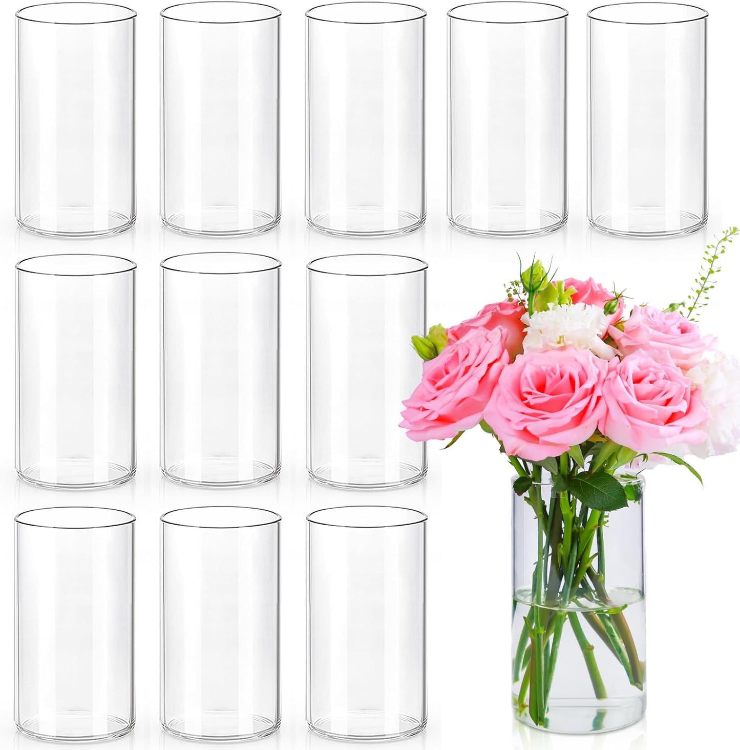 6 Inch Glass Cylinder Vases by UPBUD for Stunning Decor