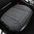 Gray 2-Pcs Leather Bottom Front Seat Covers - Waterproof Padded