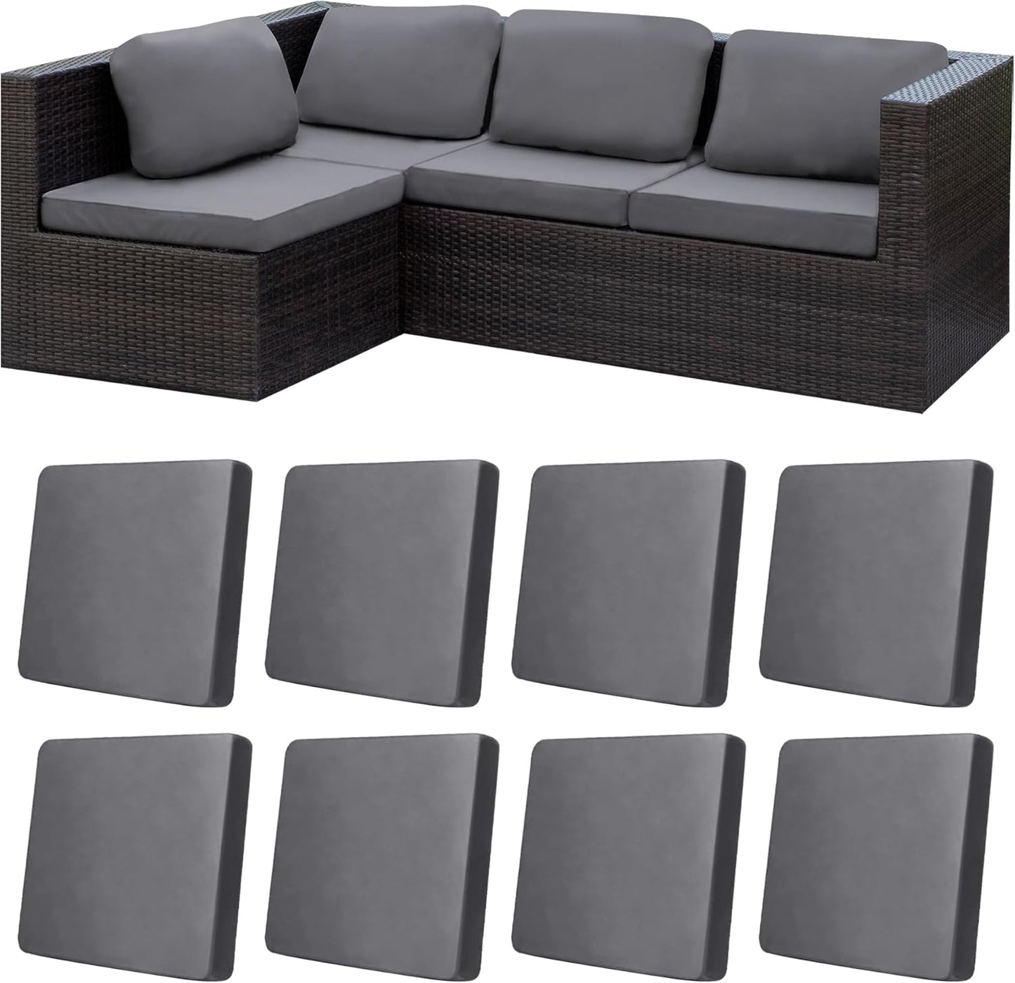 8Pcs Stretch Patio Cushion Covers for Outdoor Furniture Protection