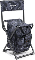 Backpack Fishing Chair with Cooler and Backrest - 350 lb Capacity