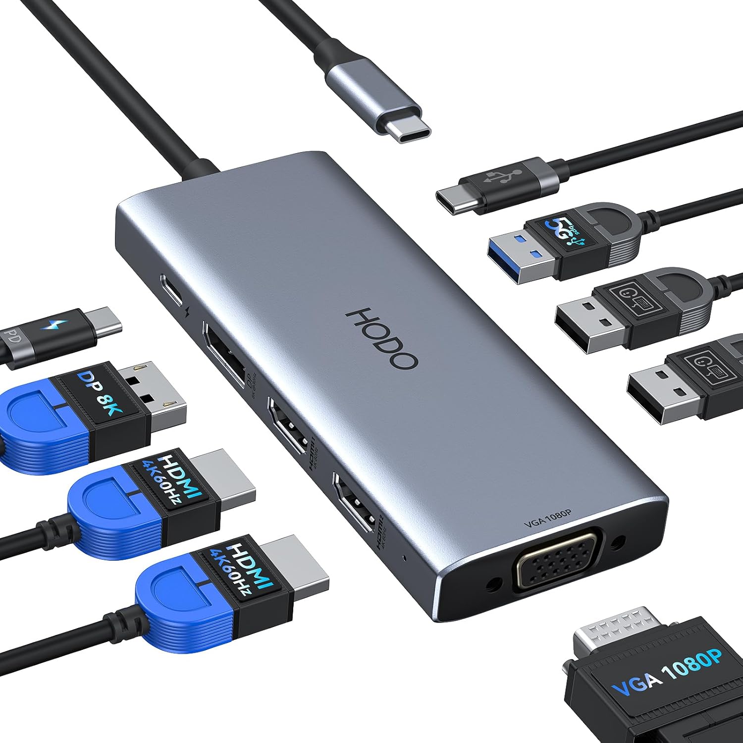 HODO USB C Docking Station for Dual Monitor Setup and More