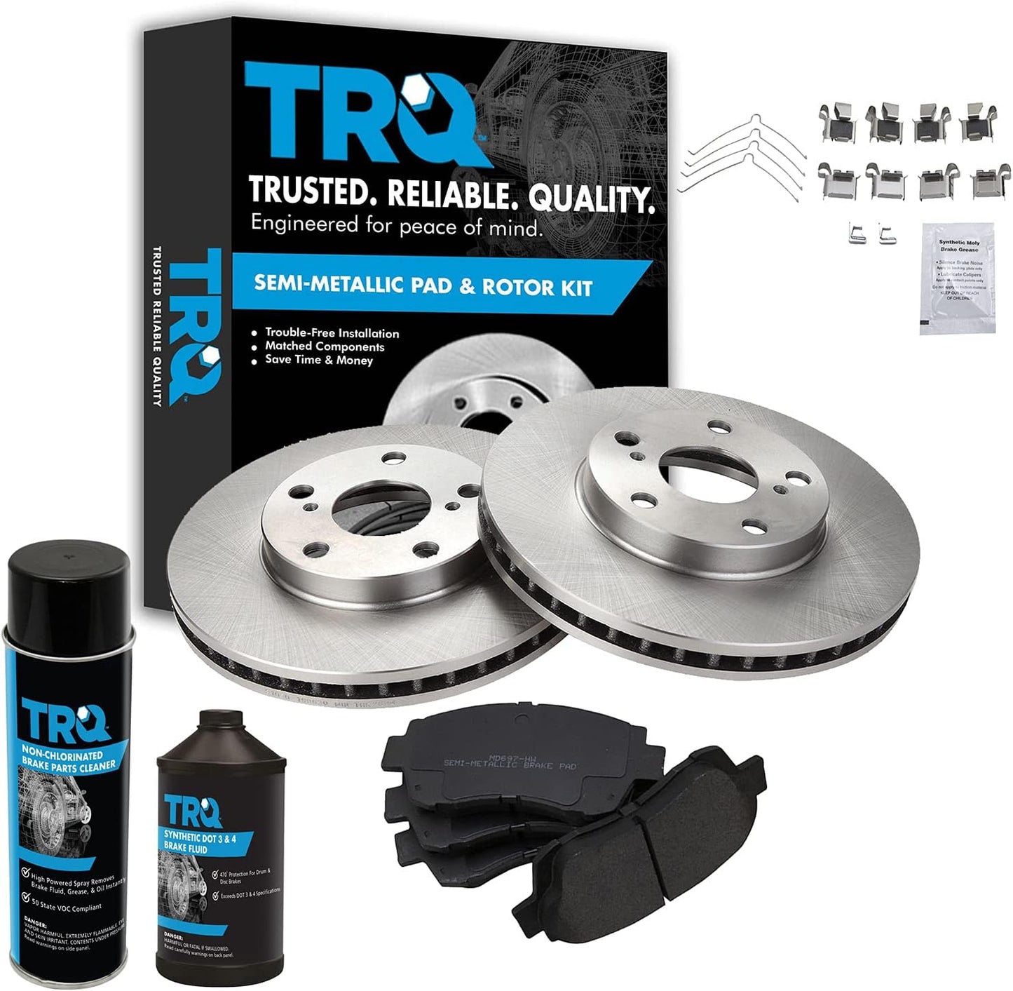 TRQ Front Brake Pad & Rotor Kit for Toyota Avalon and Camry