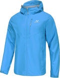 Mens Lightweight Hooded Waterproof Rain Jacket Breathable Raincoat out