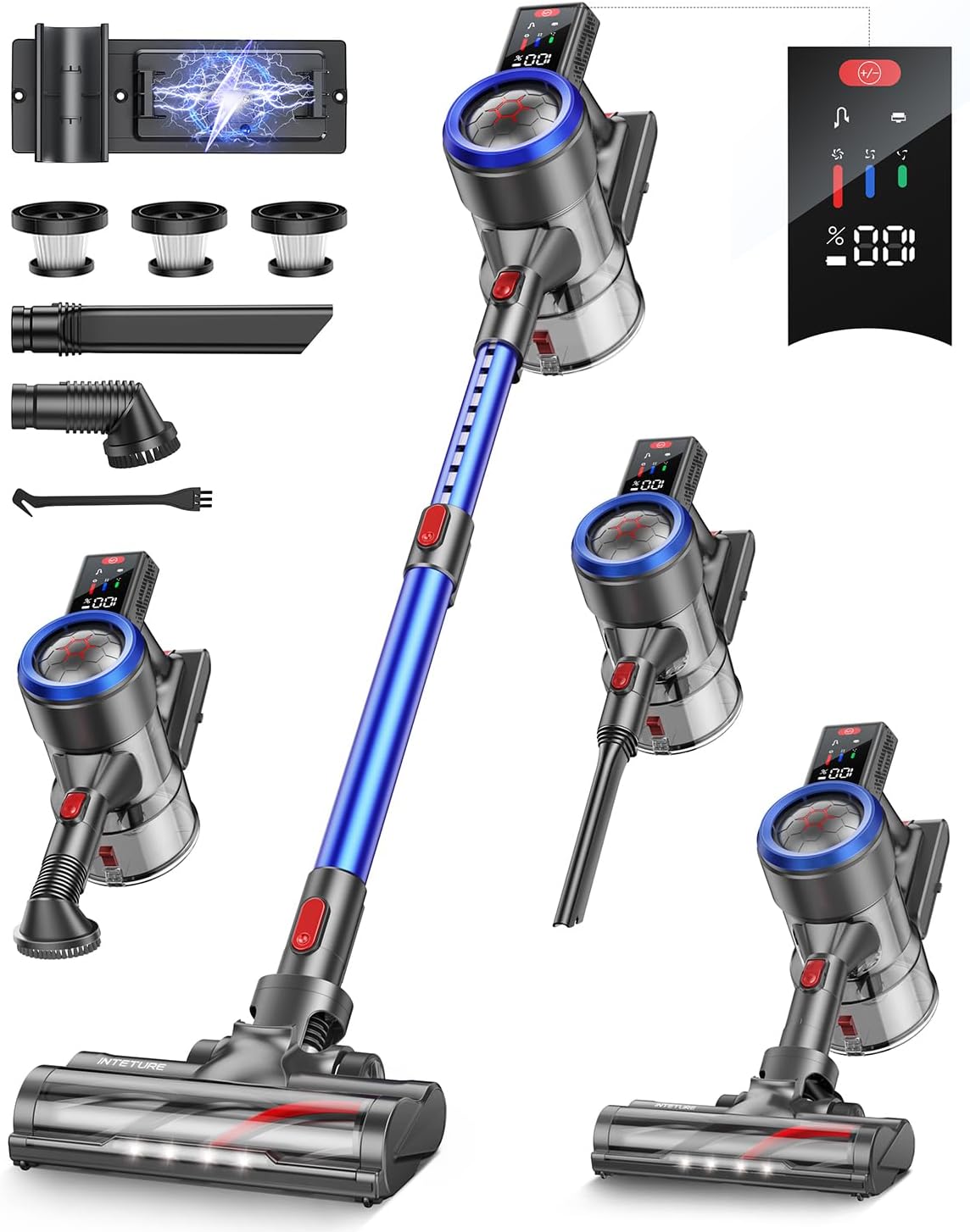 INTETURE Cordless Vacuum: 40KPA Suction Power!