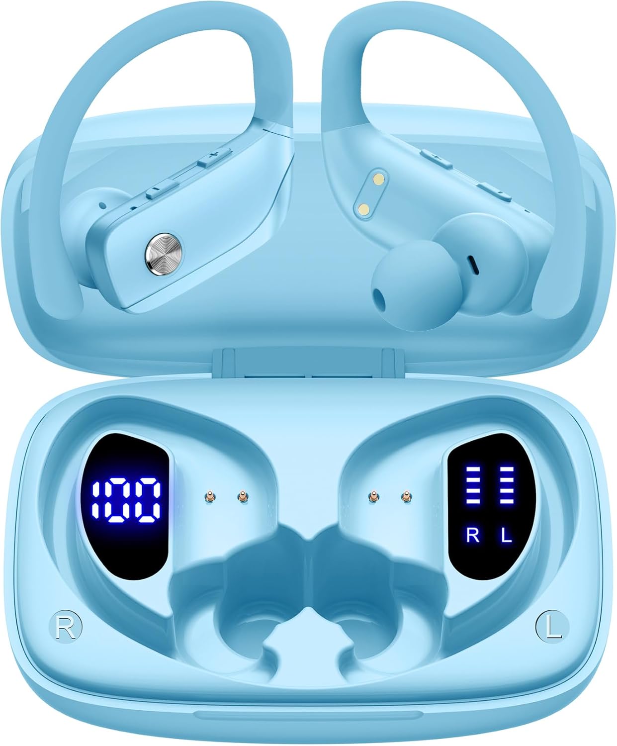 bmani Wireless Earbuds with 80H Playtime and LED Display Case