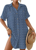 Bsubseach Swimsuit Coverup Swiss Dot Shirt - Chic Beach Layer