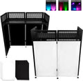 DJ Booth Table Station 44in x 42in x 21in - Portable DJ Facade Table