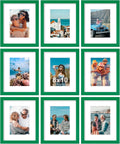 Vittanly 8x10 Picture Frames Set of 9 - Green, Wall or Tabletop