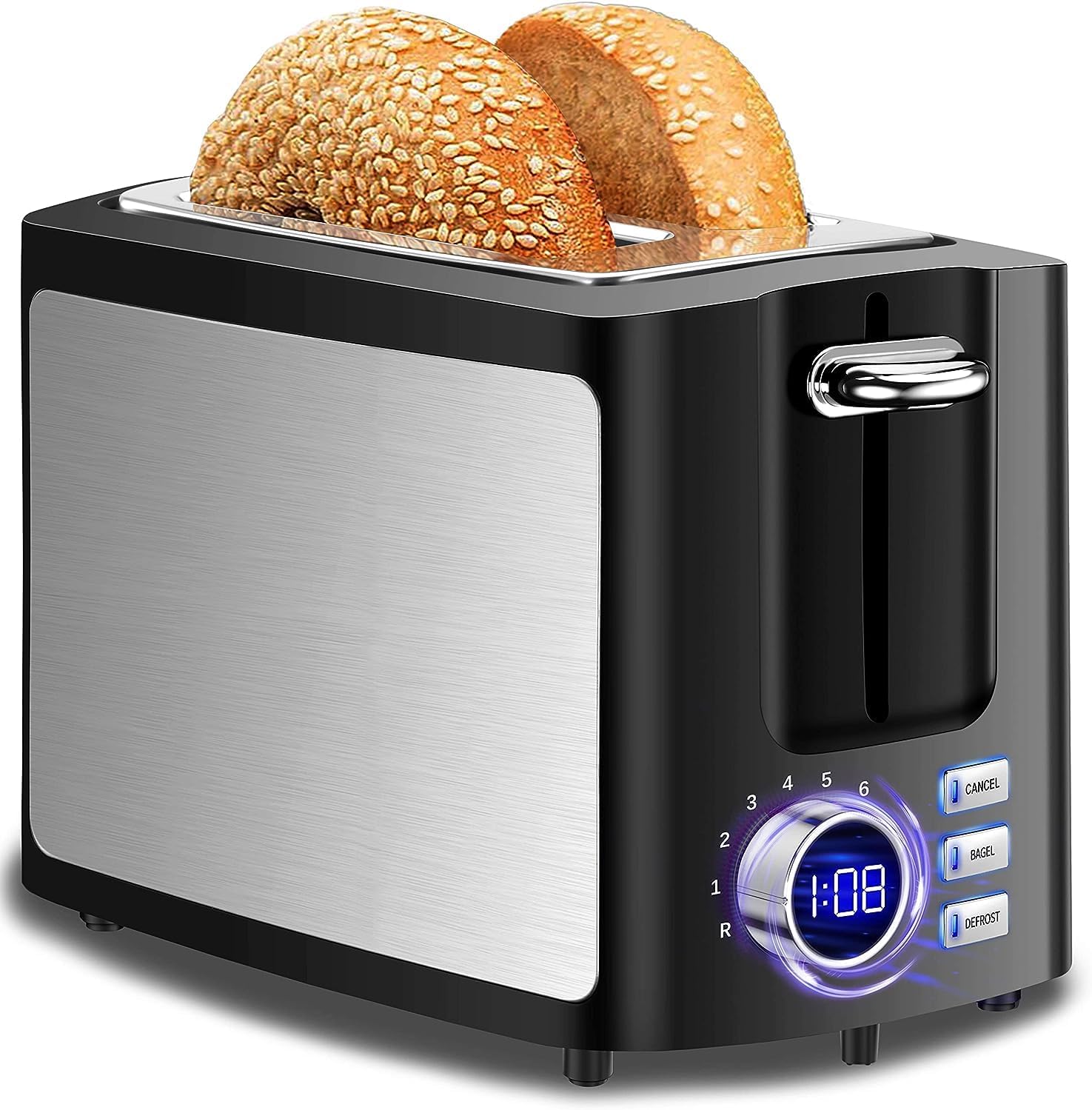 Toaster 2 Slice Wide Slot with LCD Timer and Multiple Functions