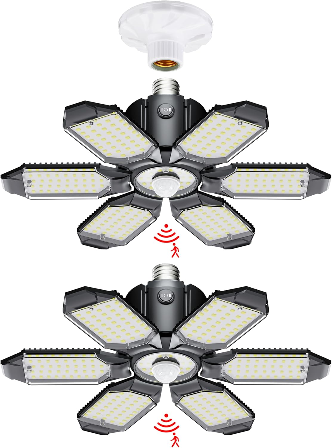 LED Garage Light Motion Sensor - 200W Deformable Ceiling Lights