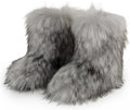 fur boots for women Faux Fur Mid-Calf Snow Boots - Warm & Fluffy
