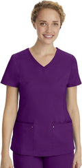 Healing Hands Women's Scrub Top V-Neck with Yoga Knit Side Panels