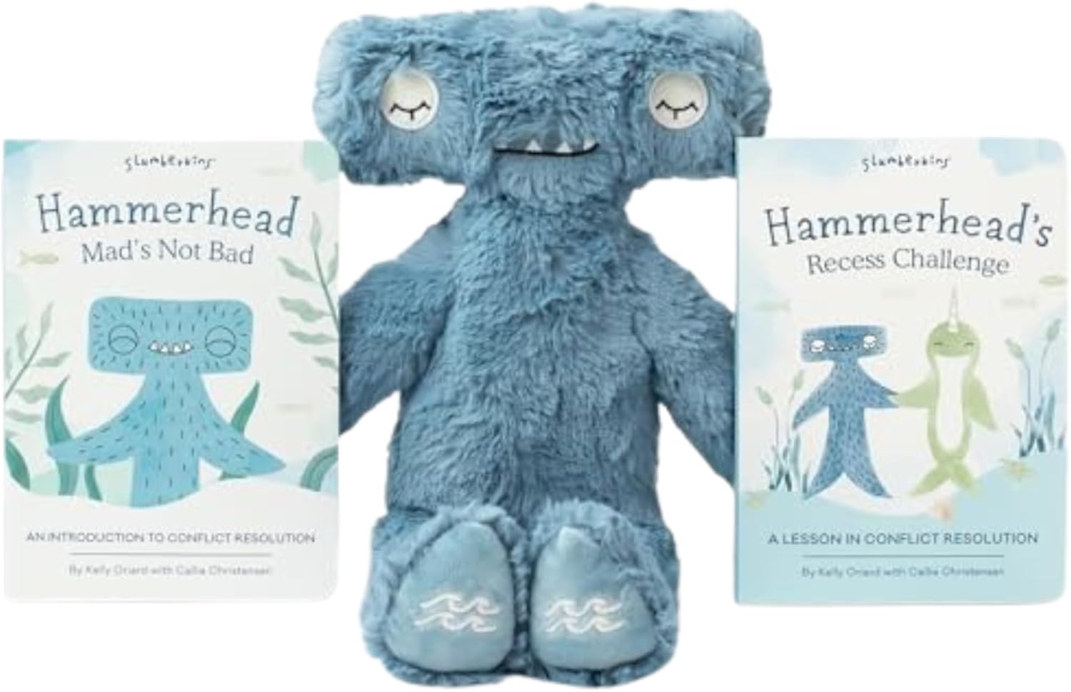 Slumberkins Hammerhead Kin Plush & Board Books Set for Kids
