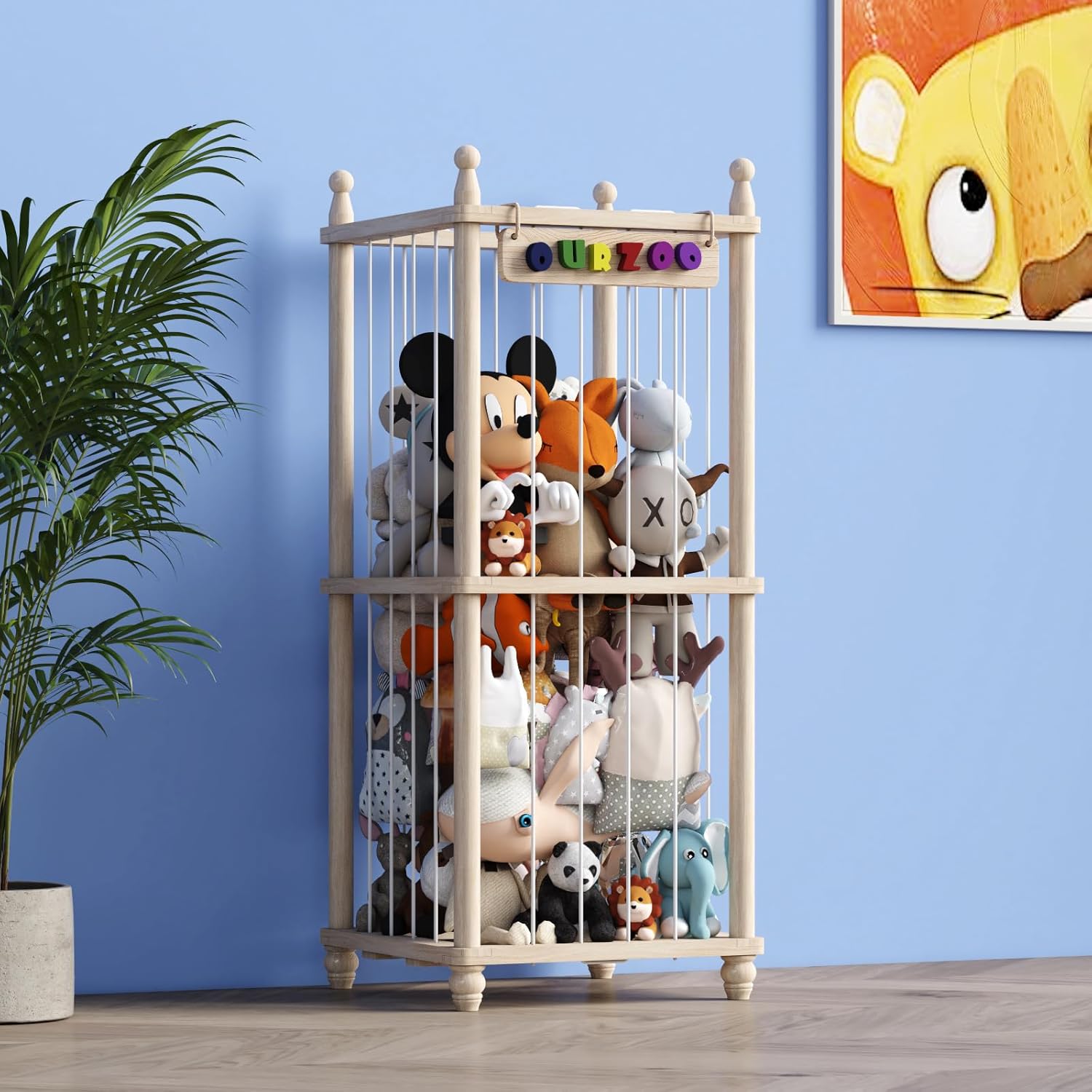 Stuffed Animal Storage Organizer for Kids Playroom and Bedroom