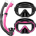 Snorkel Mask Set for Adults - 180 Panoramic View Dry Snorkel