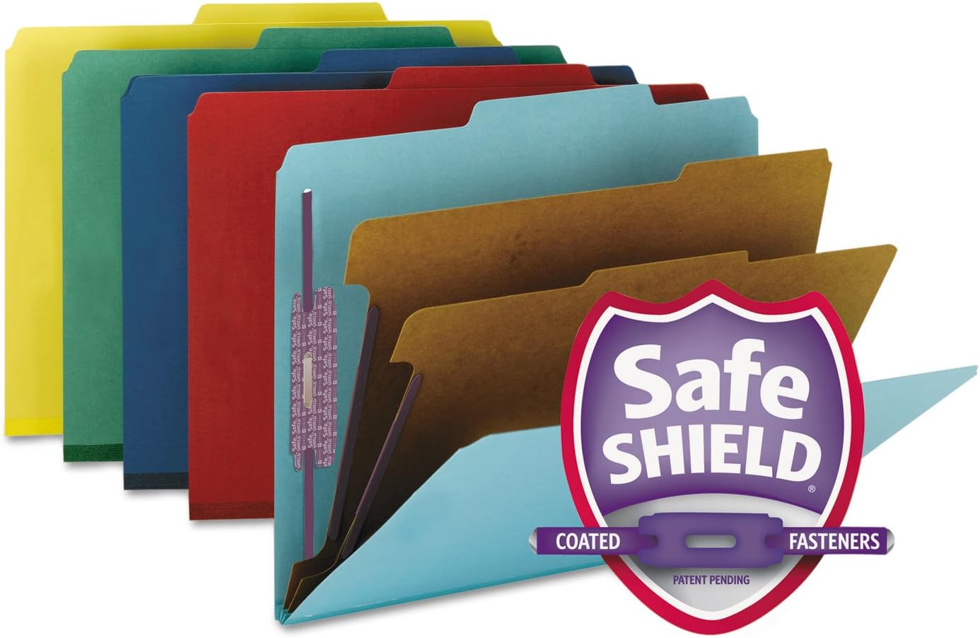Smead Pressboard Classification File Folder with SafeSHIELD Fasteners