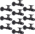 Rustic Pipe Shelf Brackets 10 Pack - Industrial Iron L Brackets