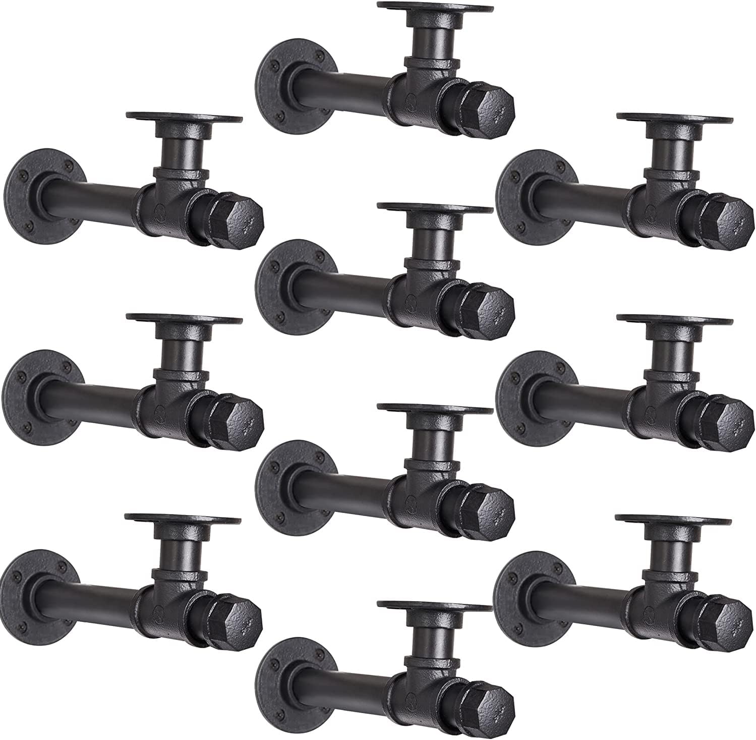 Rustic Pipe Shelf Brackets for Stylish Home Decor and Storage