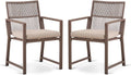 Aluminum Outdoor Patio Dining Chairs - Ergonomic Rope Vine Design
