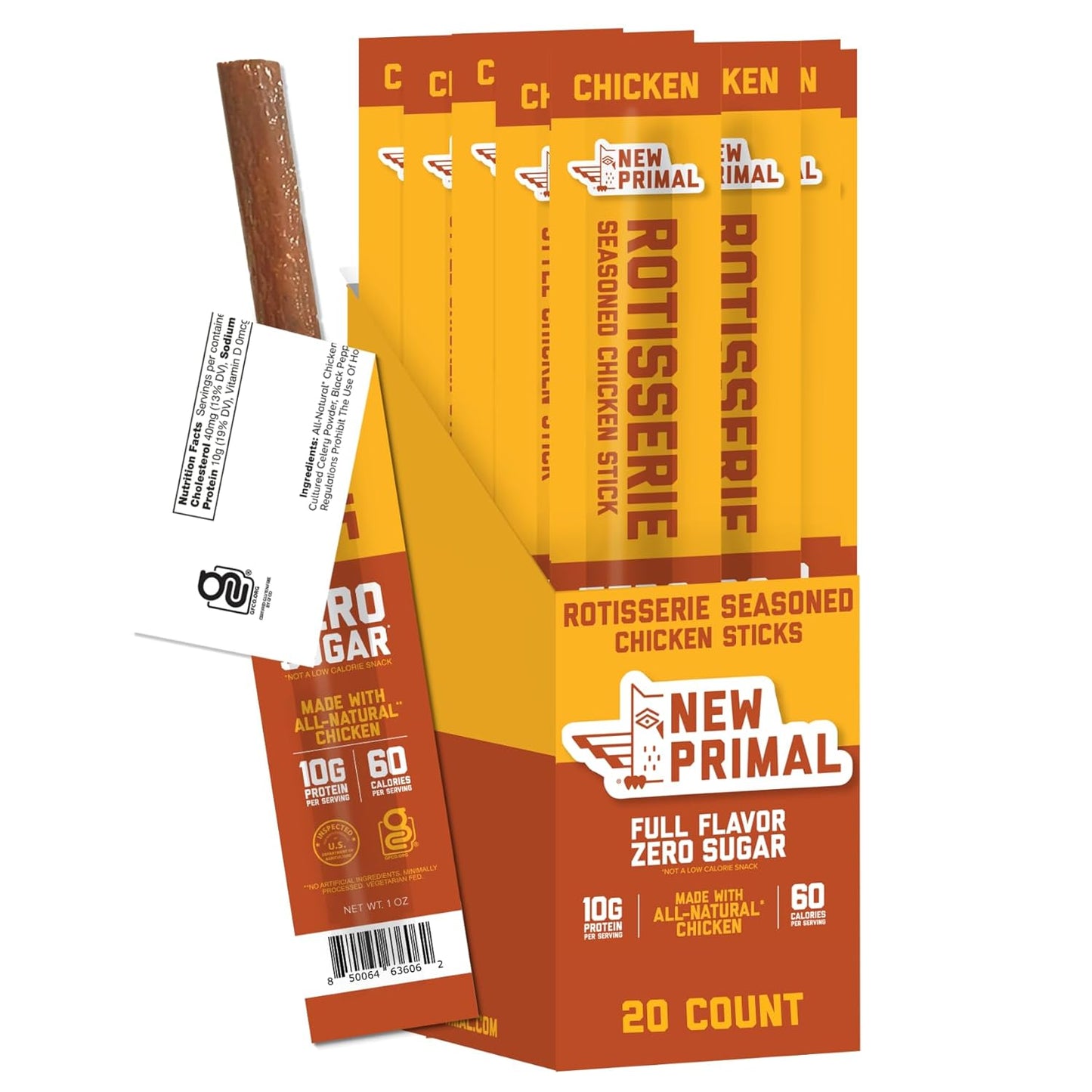 New Primal Rotisserie Chicken Sticks - Healthy High Protein Snack