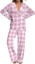 Women's Rayon Spandex Pajama Set - Soft Button-Down Two-Piece