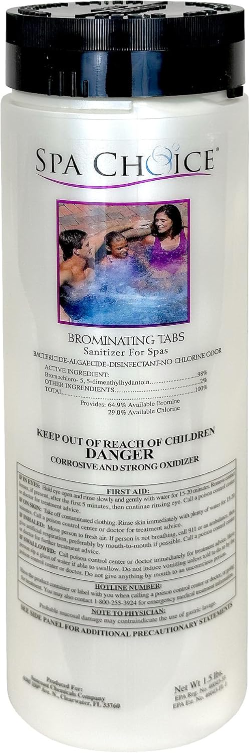 Premium Brominating Tabs Sanitizer for Spas - 1.5-Pounds