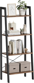 VASAGLE Ladder Shelf 4-Tier Bookshelf - Compact Industrial Storage