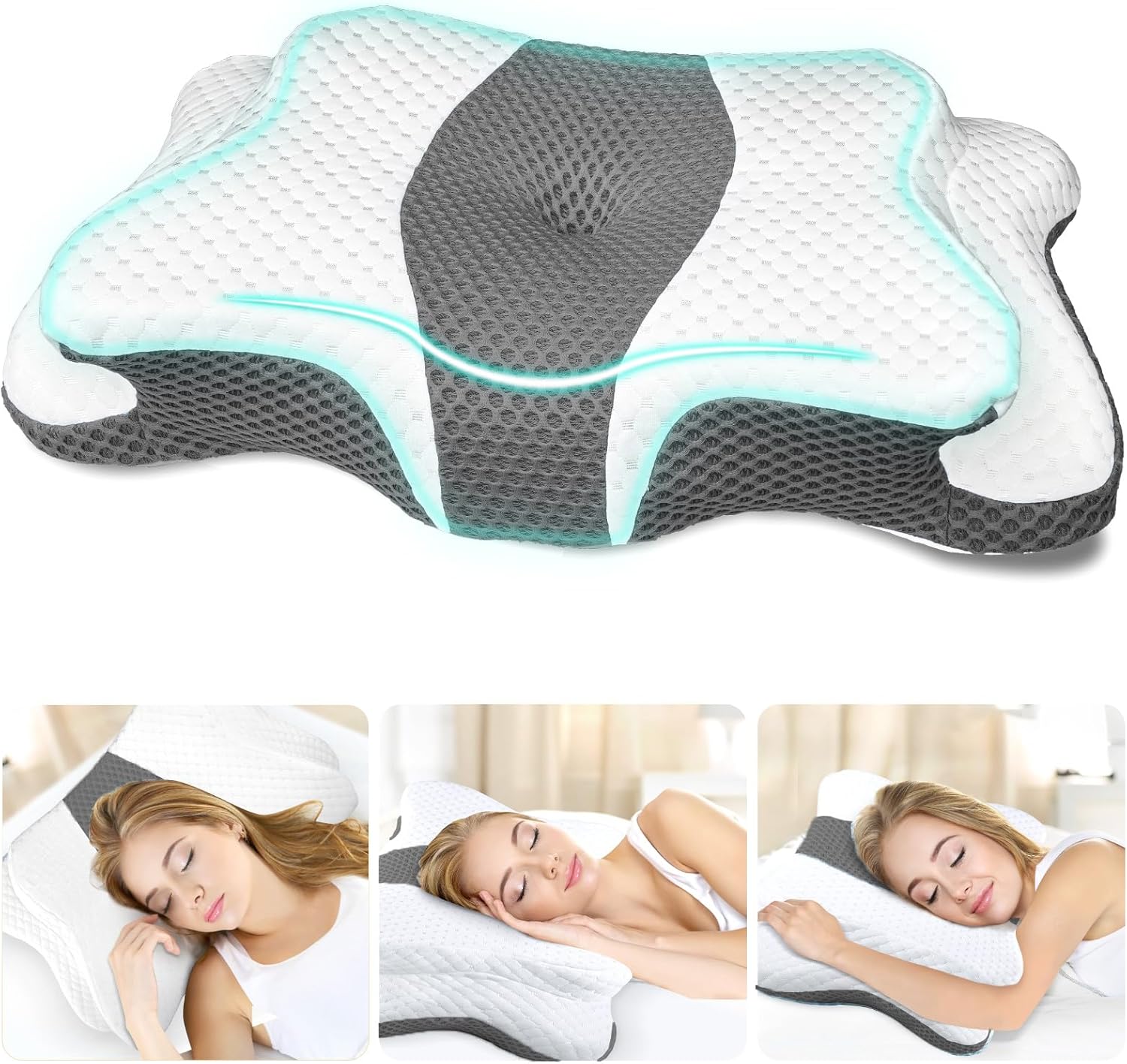 Memory Foam Cervical Pillow for Neck and Shoulder Pain Relief