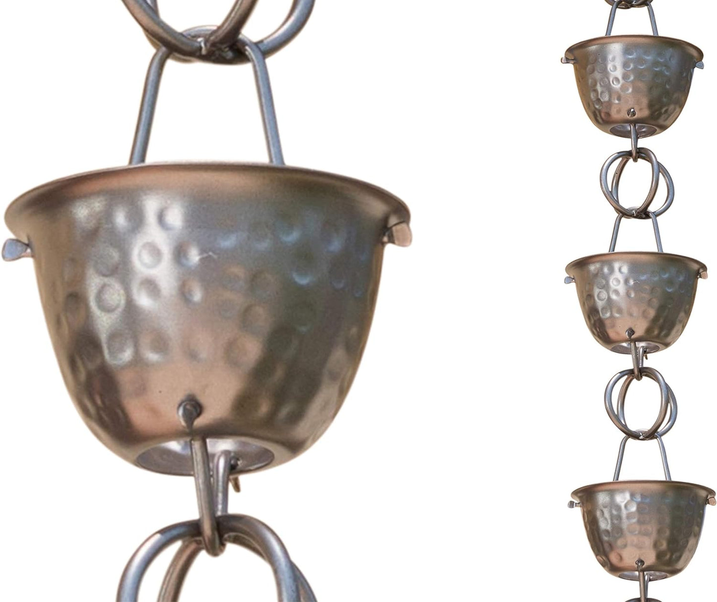 Monarch Rain Chains Hammered Cup Rain Chain for Gutters