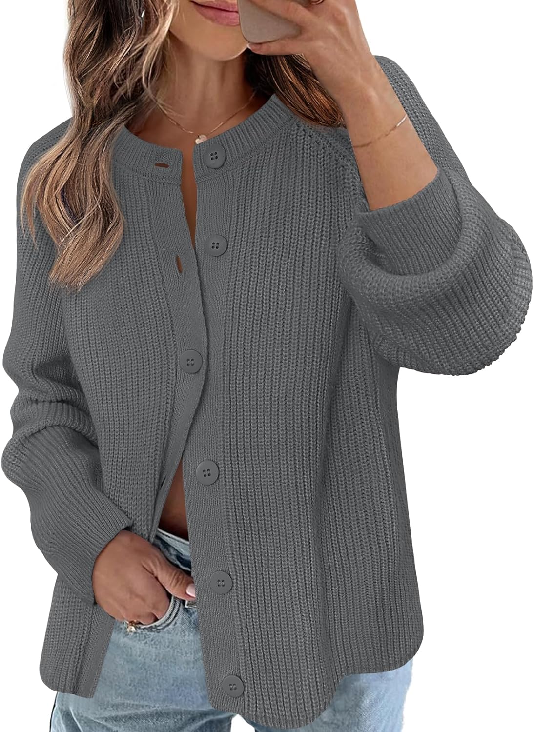 MEROKEETY Women's Long Sleeve Cardigan Sweater for Fall Style