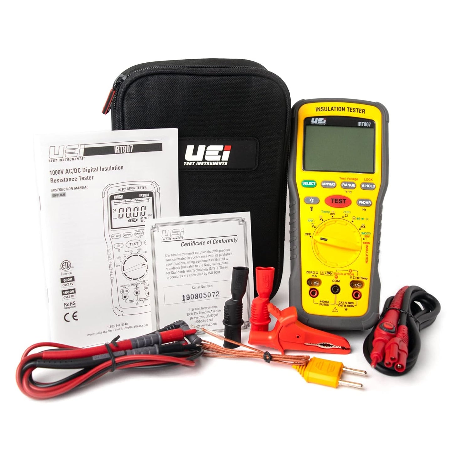 UEi IRT807 Insulation Resistance Tester for Accurate Voltage Testing