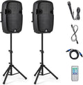 GOFLAME Portable 15in PA Speaker System Set for DJs and Events