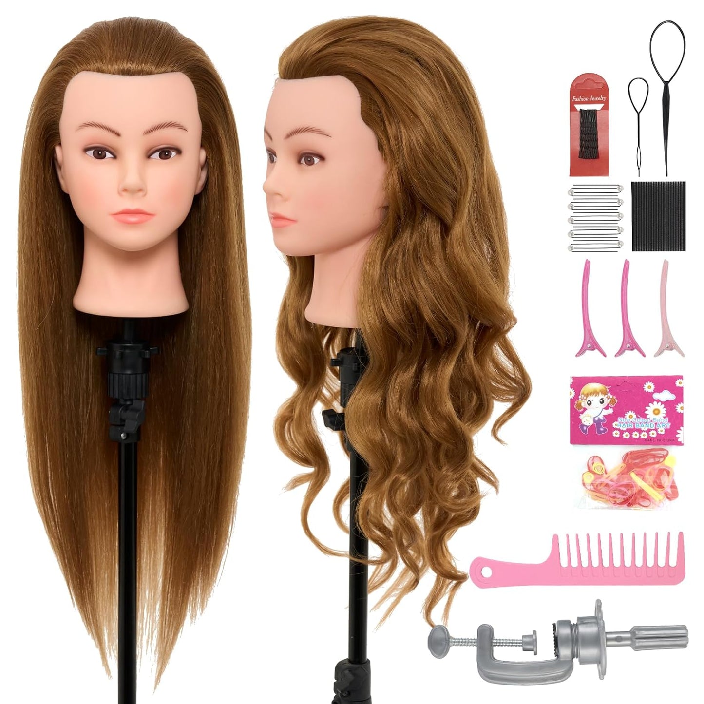 28Inch Mannequin Head with Real Human Hair for Styling
