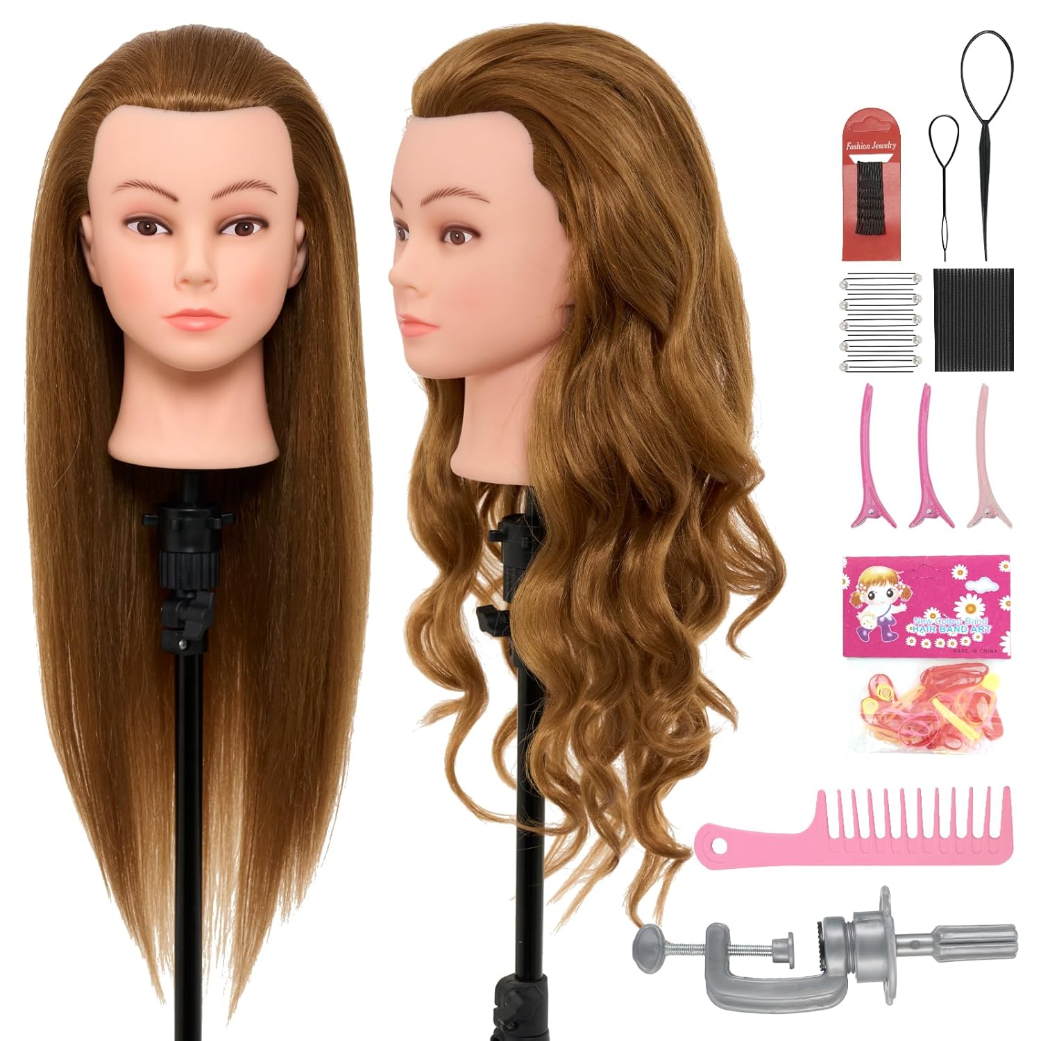 28Inch Mannequin Head with Real Human Hair for Styling