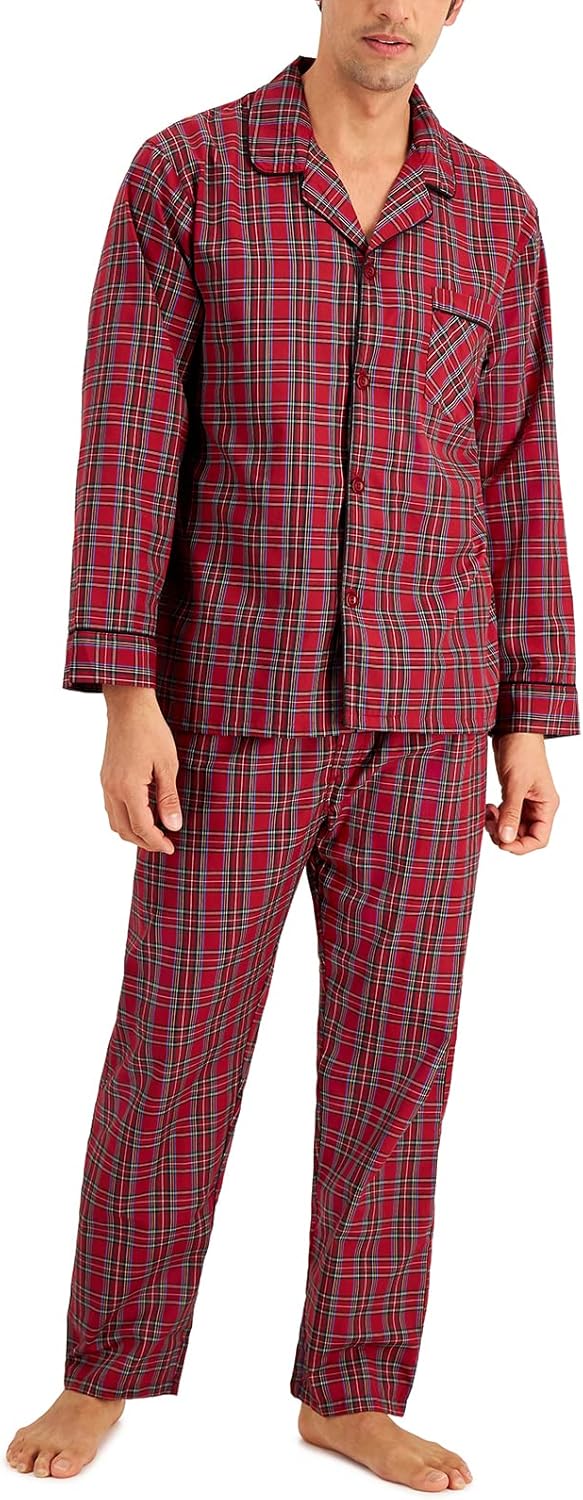 Hanes Men's Long Sleeve Pajama Set for Ultimate Comfort