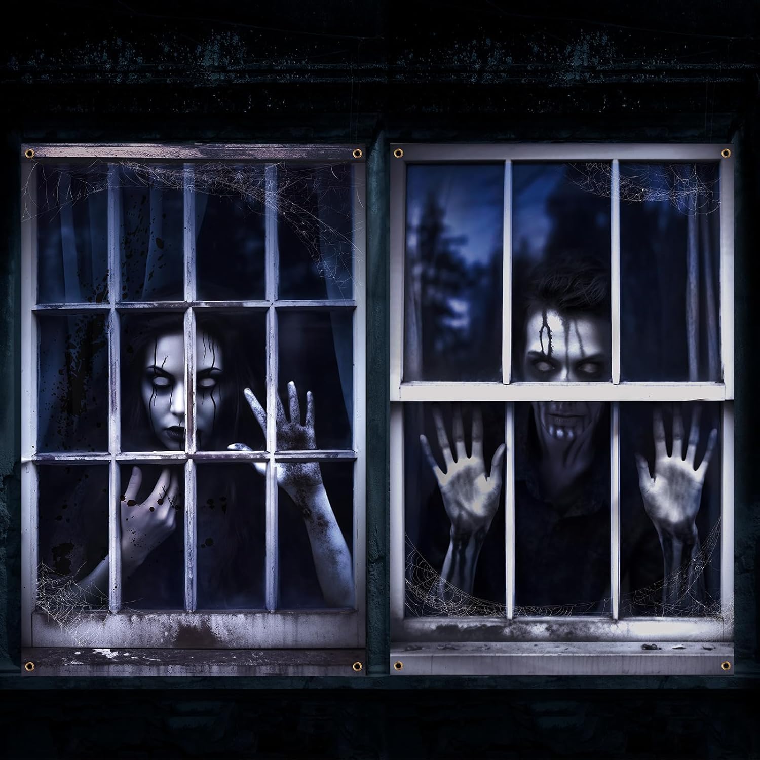 Spooky Ghost Halloween Window Cover Set