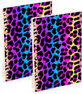 Spiral Notebook Ruled A4 Leopard Neon Gradient - Durable Hardcover