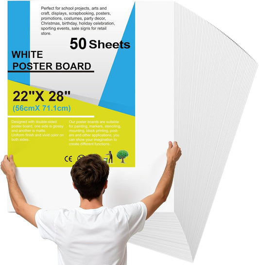 50Pcs 22 x 28 Poster Board for Arts and Crafts Projects