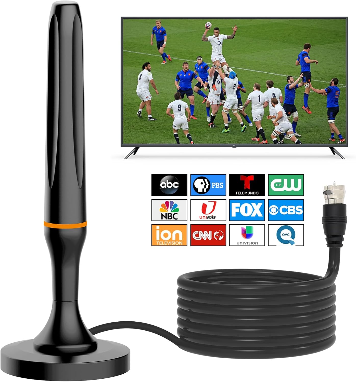 Enhanced Indoor TV Antenna 360 HDTV Reception 4K 1080P