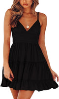 Summer Dresses for Women 2025 V-Neck Spaghetti Strap Lace Mini
