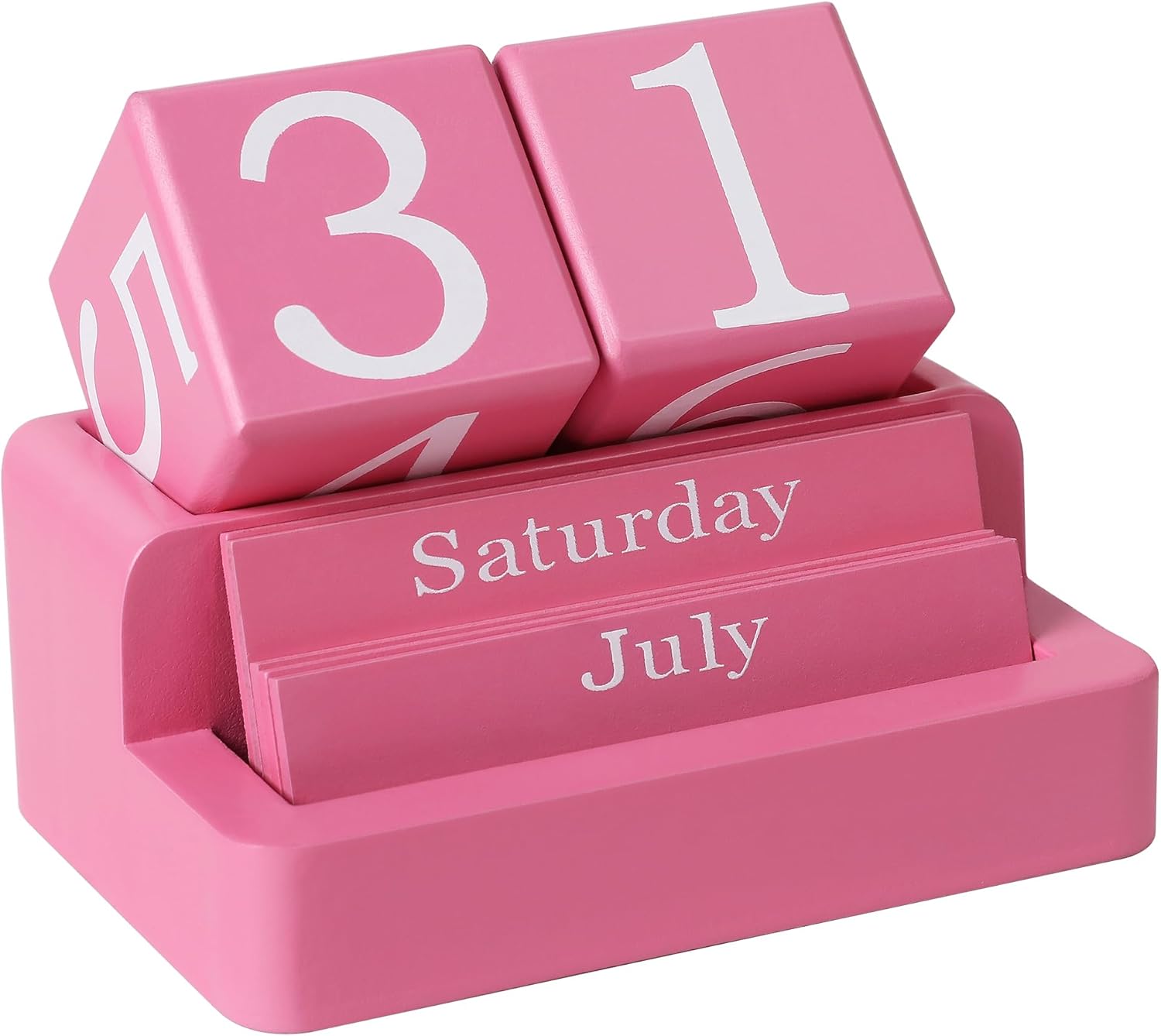 Modern Wooden Desk Calendar, Farmhouse Aesthetic, Pink