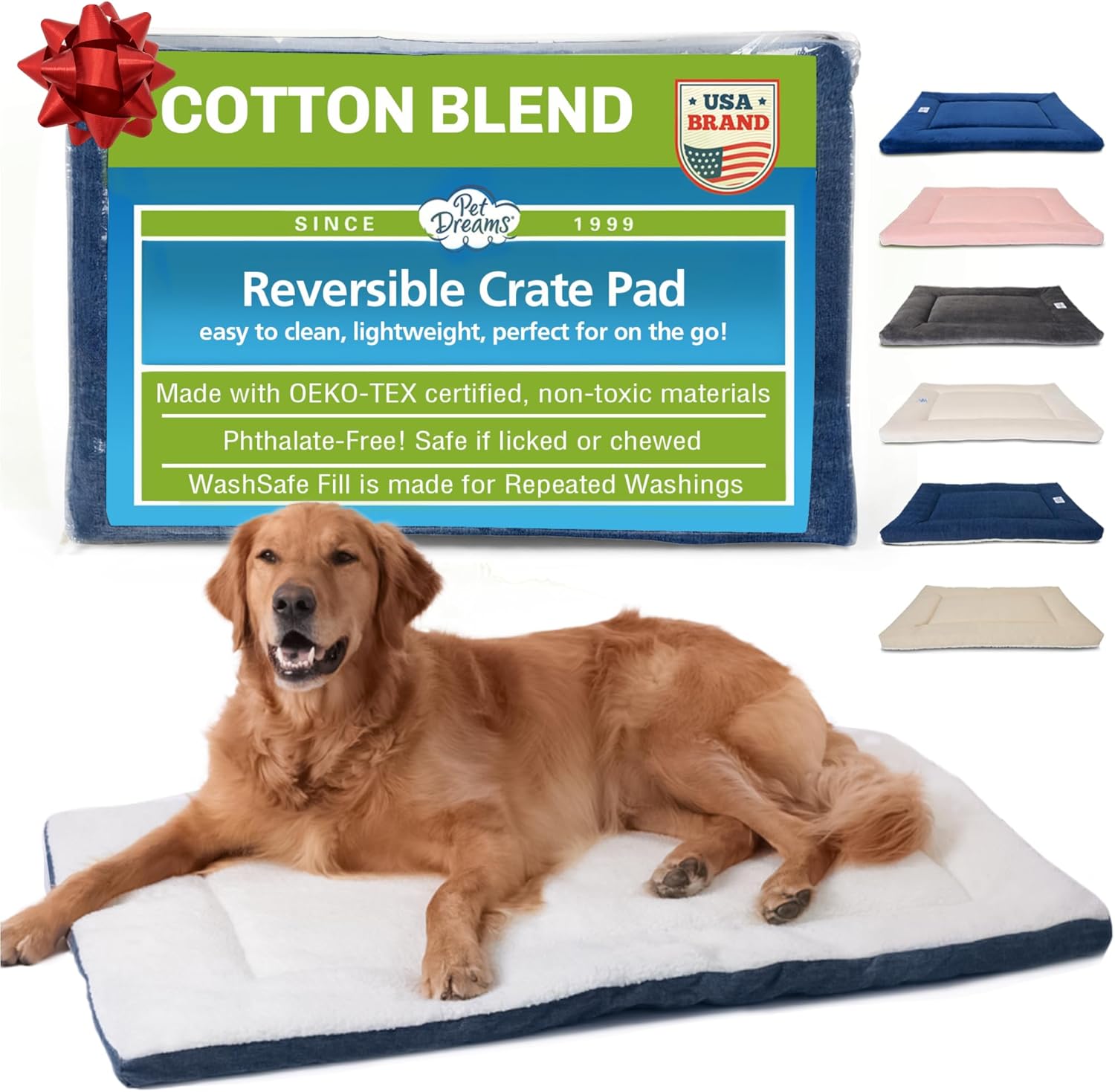 Pet Dreams Dog Crate Pad - Washable Kennel Mat for Dogs