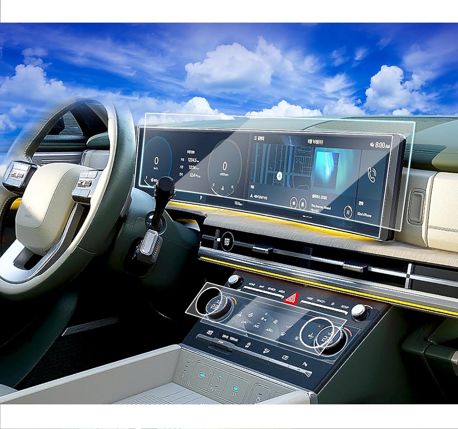 2026 Hyundai Santa Fe Screen Protector - 6pcs Climate Film Set